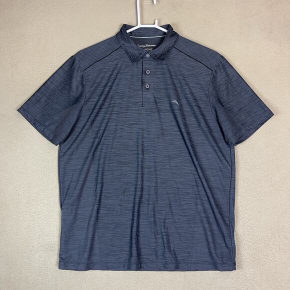 Tommy Bahama Izland Zone Polo Shirt Mens M Gray Short Sleeve Stretch Breathable - Picture 1 of 8
